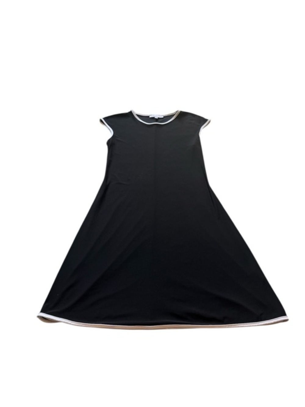 Annalee + Hope Black A-Line Dress Small Contrast Trim Minimalist Swing Dress